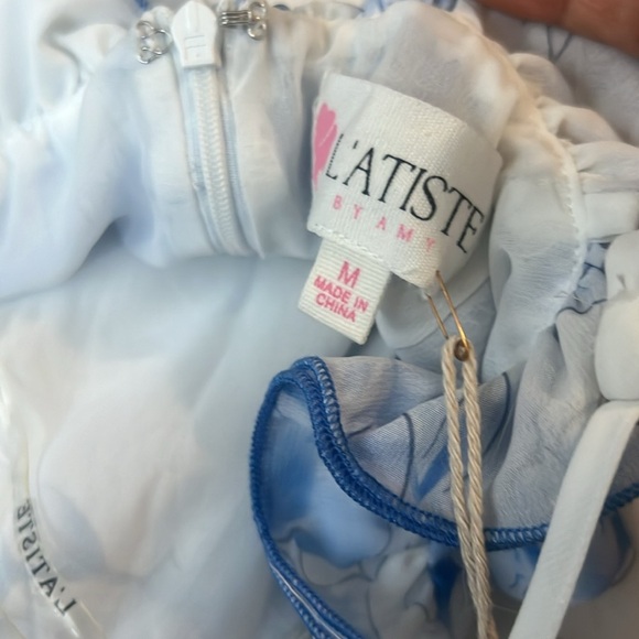 NWT Latiste Women’s White and Colorful Tired Maxi Dress - Picture 8 of 10